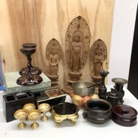 仏具 お仏膳椀 善祐 香炉 木彫 仏様 24KGP など まとめて